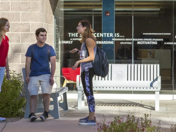 A Photo of students in front of the Salt Center