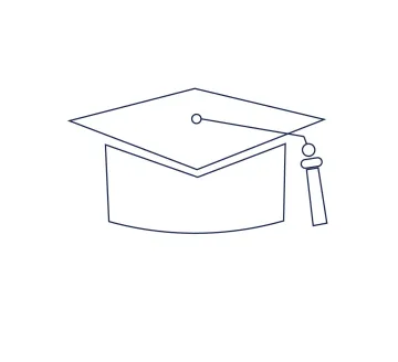 Icon- Outline of a graduation cap